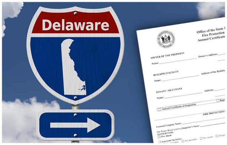 Newly Revised Certificate of Inspection Form for the State of Delaware ...